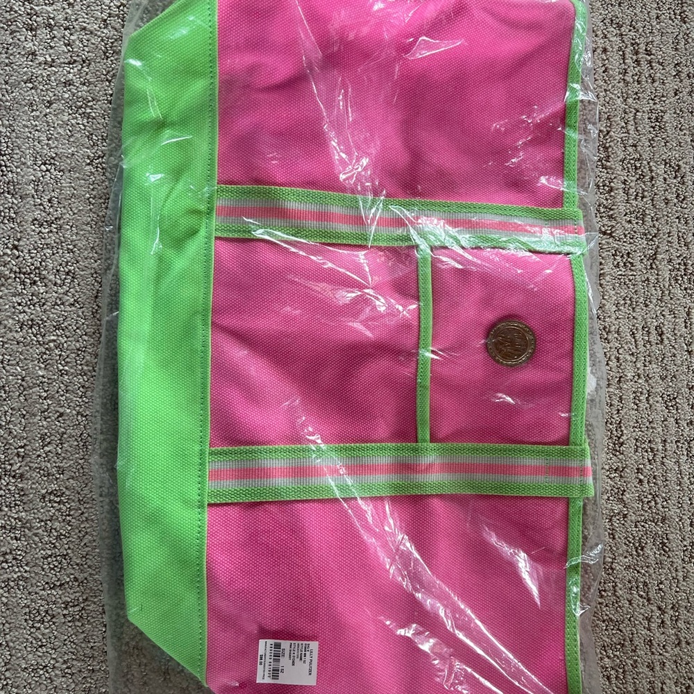 Lilly Pulitzer Mercato Pink and Green Tote Bag, New with Tags